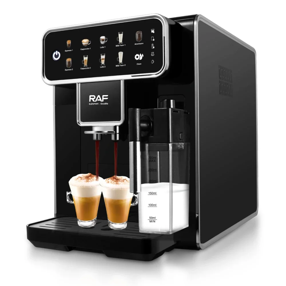RAF New Commercial Full Automatic Smart Coffee Makers Espresso Cappuccino Latte Coffee Machine With Milk Tank 4