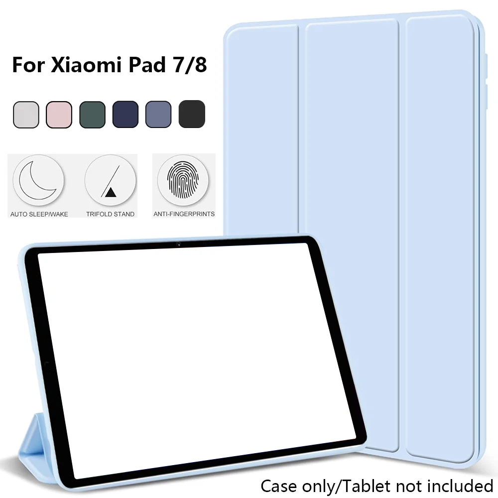 Trifold Stand Smart Cover with Pencil Holder and Soft TPU Back, Auto Sleep/Wake