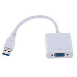 USB to VGA Converter - 1080P Multi - Display Video Adapter for Monitors and Projectors (WHITE)