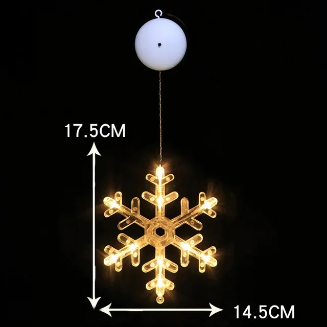 thumbnail image 1 of Lámpara de ventosa navideña con forma de estrella y luna LED, adornos navideños para el hogar, bodas, fiestas, adornos colgantes para ventanas, regalos de Navidad y Año Nuevo, 1 of 5