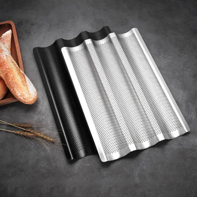 Air Fryer Baguette Tray Asda De Buyer Non-Stick Perforated Double