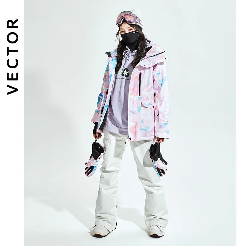 VECTOR Women Men Ski Jacket Ski Pants Winter Warm Windproof Waterproof Outdoor Sports Snowboard Coat Trousers ski jacket women ski pants