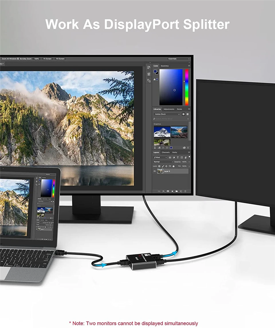 1.4 Displayport Switch 8K Displayport Bi-direction splitter switcher Displayport KVM 2X1 1X2 Display-port 8K@30Hz,4K@120Hz