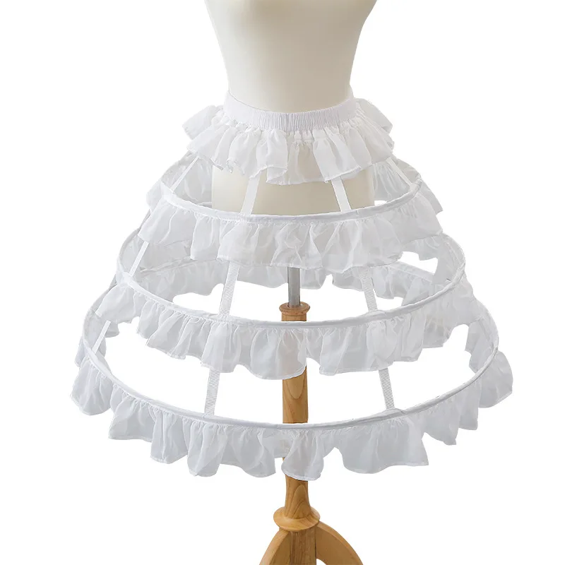 Lace Crinoline Multi-Circle Lolita Support Pettiskirt Wedding Dress Formal Dress Bustle Crinoline Double-Layer Yarn Support