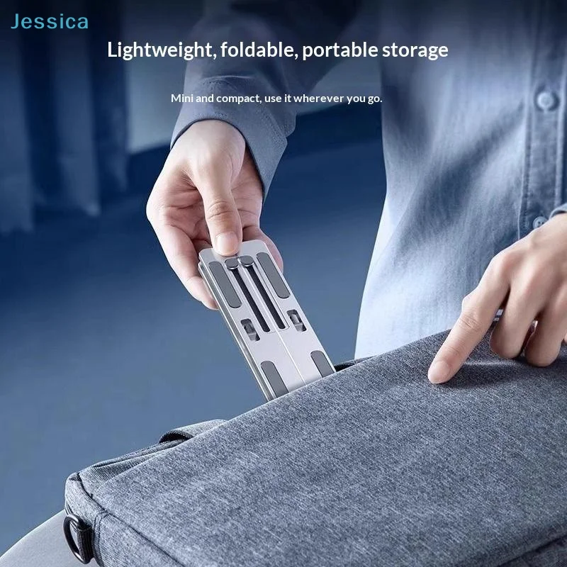 ♥ 알루미늄 합금 접이식 노트북 스탠드 |   휴대성을 위한 인체공학적 다각도 컴퓨터 홀더