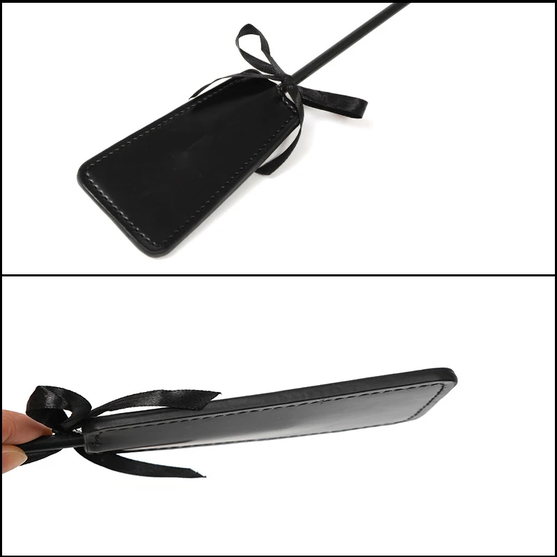 47cm Genuine Feather Horse Whip,PU Leather Paddle,,Equestrian Whips Cosplay Performance Props