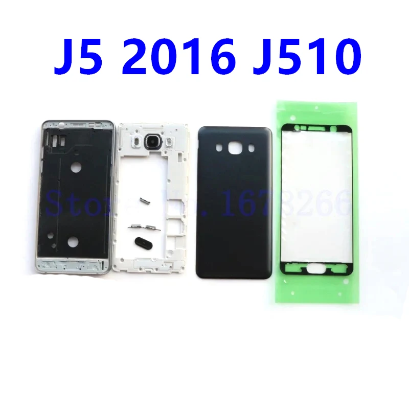 

For SAMSUNG Galaxy J5 2016 J510 J510F J510FN SM-J510F Full Housing Case Middle Frame J5 J7 Back Cover Button Volume Button