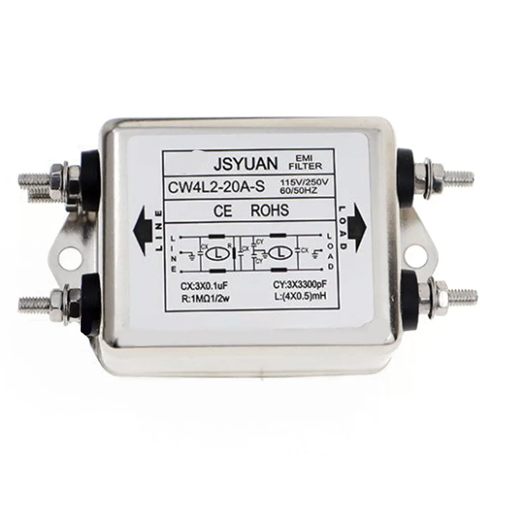 

Double-stage Bolttype AC 115V-250V Power Filter Single-Phase AC EMI Filter 220VAC CW4L2-6A-S CW4L2-10A-S CW4L2-20A-S