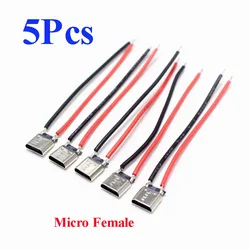 Set of Micro USB Type - C 2 - Pin Quick Charging Connectors (Horizontal/Vertical) (5pcs Micro Female)
