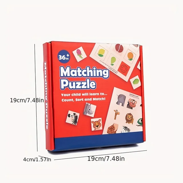 Wooden Logical Thinking Matching Puzzle Cognitive Board Montessori Teaching Aid Fruit Animal Pairing Board Educational toys 6