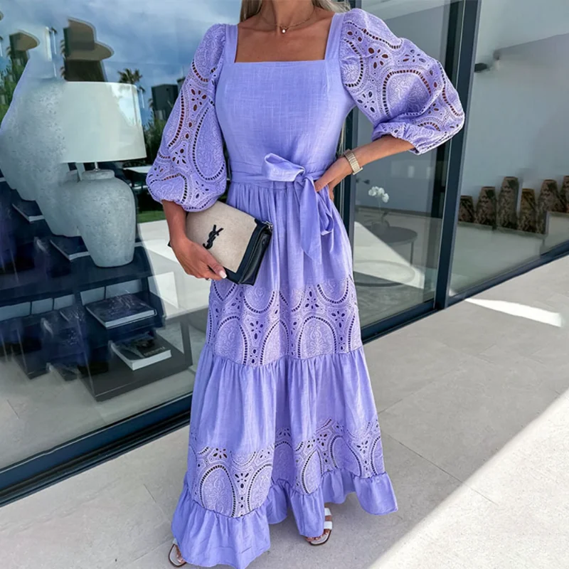 

African Dresses For Women Elegant Polyester 2023 New Muslim Fashion Abayas Dashiki Robe Kaftan Long Maxi Dress Turkish Africa