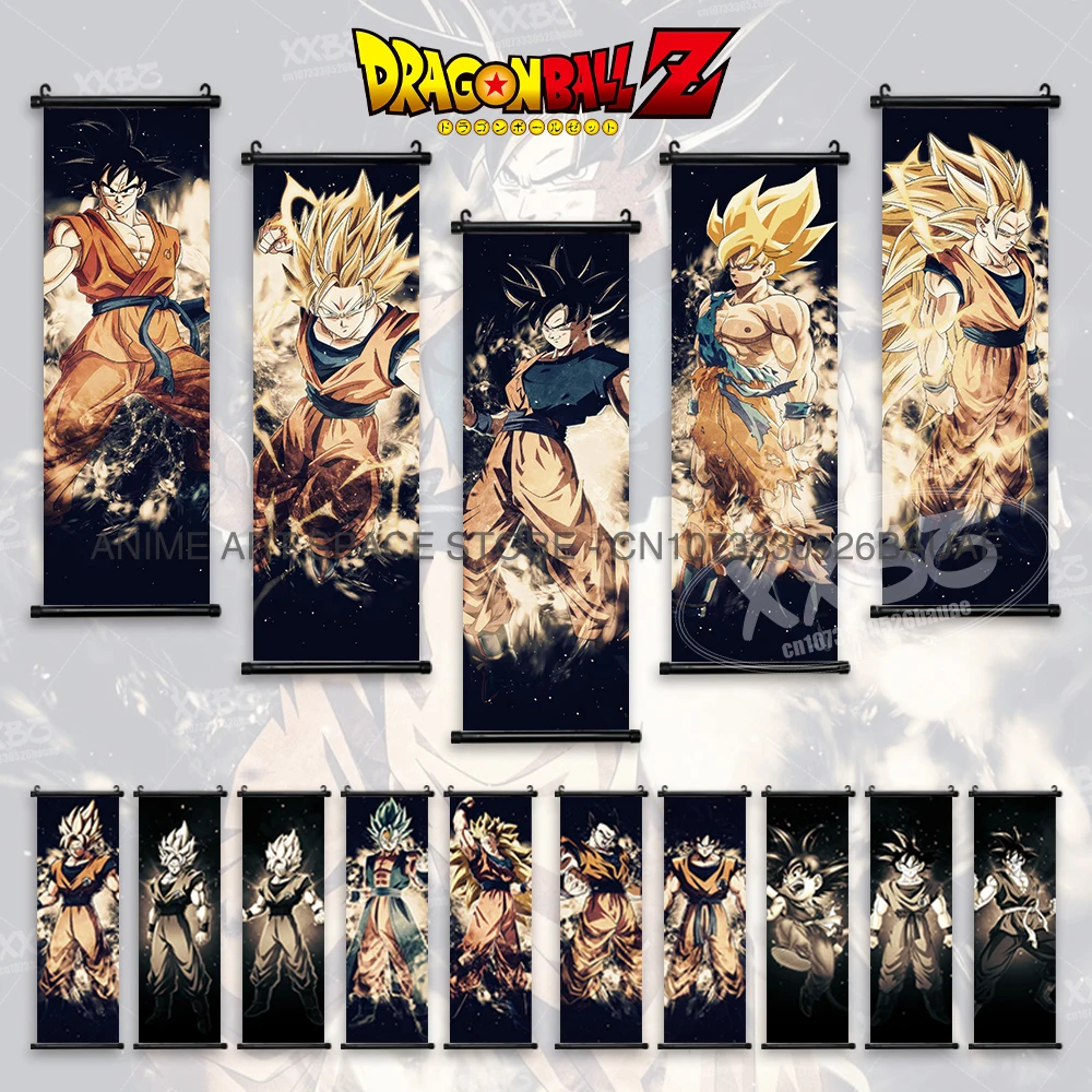 Dragon Ball hängende Gemälde, Heimdekoration, Vegeta, Leinwandrollen, Bild, Wandkunst, gedrucktes Anime-Poster, Gohan-Kunstwerk, Computerzimmer