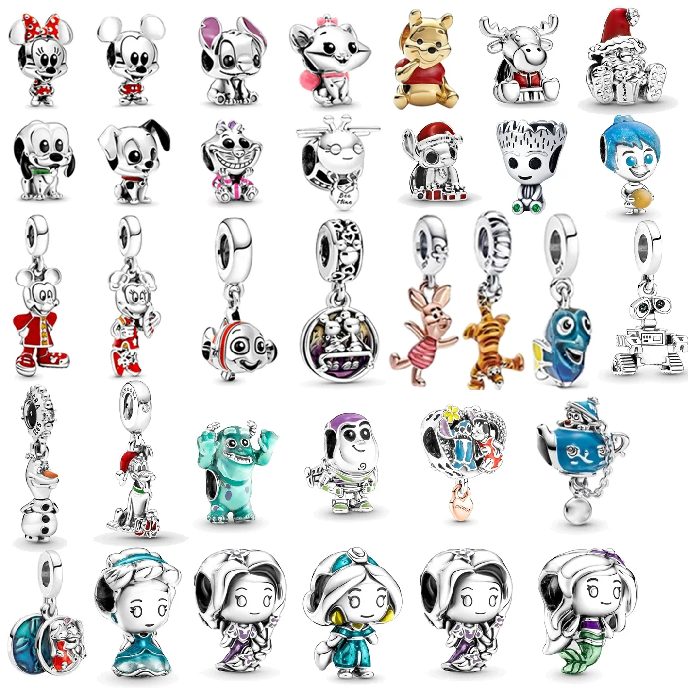 

Disney Stitch Alloy Pendant Cartoon Stich Pooh Bear Groot Charm Bead Pendant Fit DIY Women Bracelet Jewelry Accessories Gift