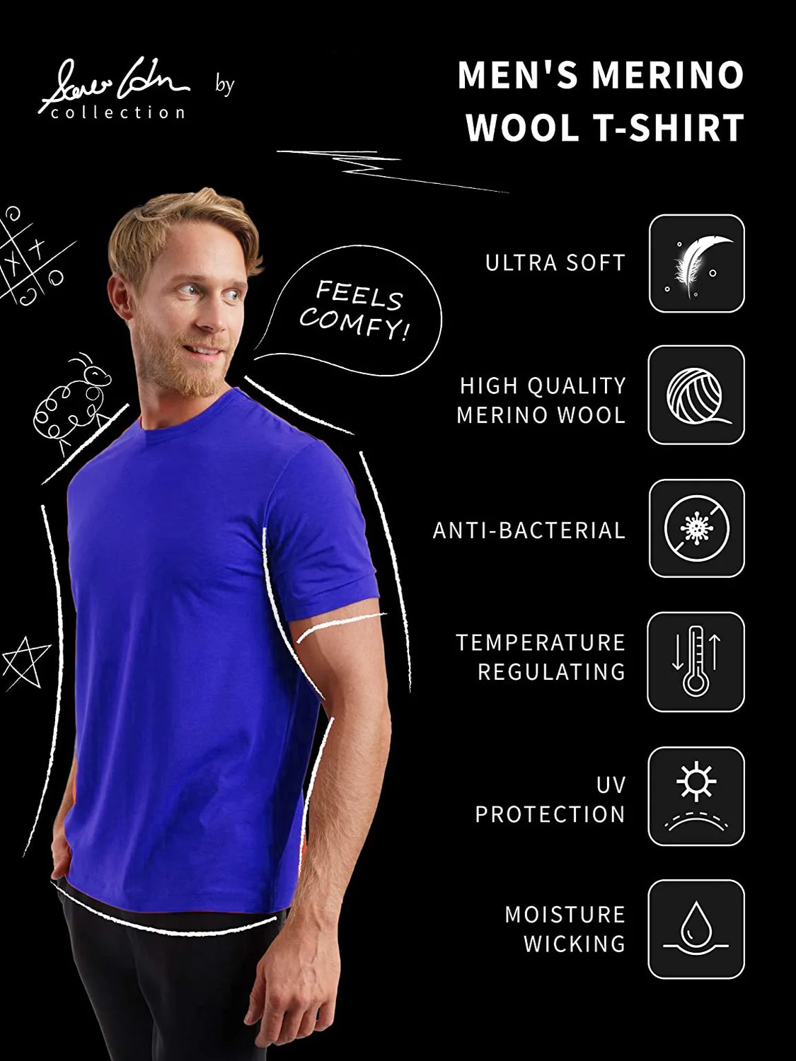 Qui Dry Merino Wool T-irt Men's ort Sve round Ne Outdoor Sports Anti-Odor Breathable European Size Oversized