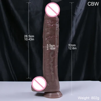 New Skin Super Long Realistic Veins Dildo Soft Big Huge Penis Suction Cup Adults Strapon Anal Sex Toys Sexshop For Woman Two 69 2