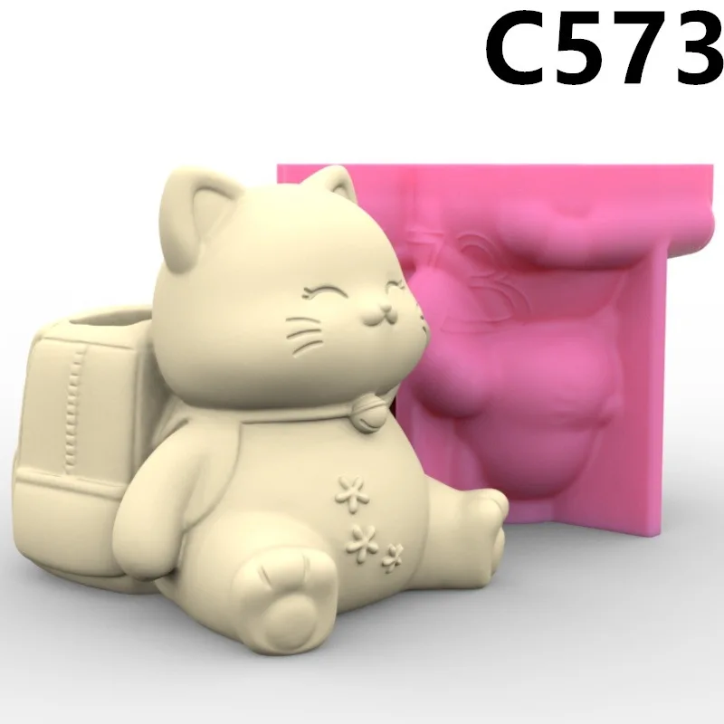 

Креативная искусственная Роскошная полимерная силиконовая форма для хранения, милая и счастливая форма для украшения дома в виде кошки