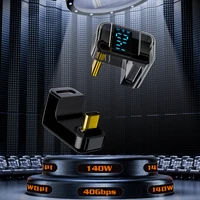 USB 4 Type C Adapter 40Gbps 140W 90 Degree USB C Adapter for Thunderbolt 4 3 Cable Connector Right Angle U Shape Digital Display 2