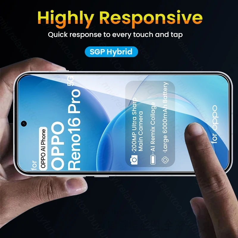 Enhance your phone's protection with the Reno16Pro Case featuring 4-Pack 9H Tempered Glass Screen Protectors, offering Full Coverage and Superior Shielding.