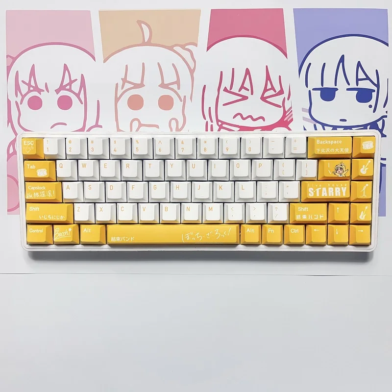 Bochi-conjunto de 138 Teclas a Rocha Ijichi Nijika Pbt Keycaps Altura Cereja para mx Switch Presente Faça Você Mesmo Jogo de Teclado Mecânico - Imagem 4