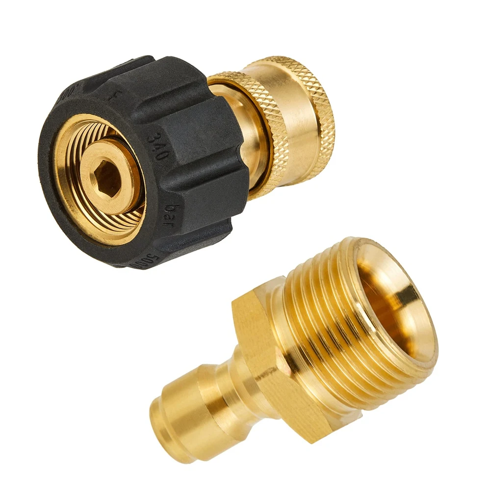 

High Pressure Washer Adapter Set Quick Connect Kits for Snow Foam M22 to 1/4inch Quick Connect, 5000 PSI