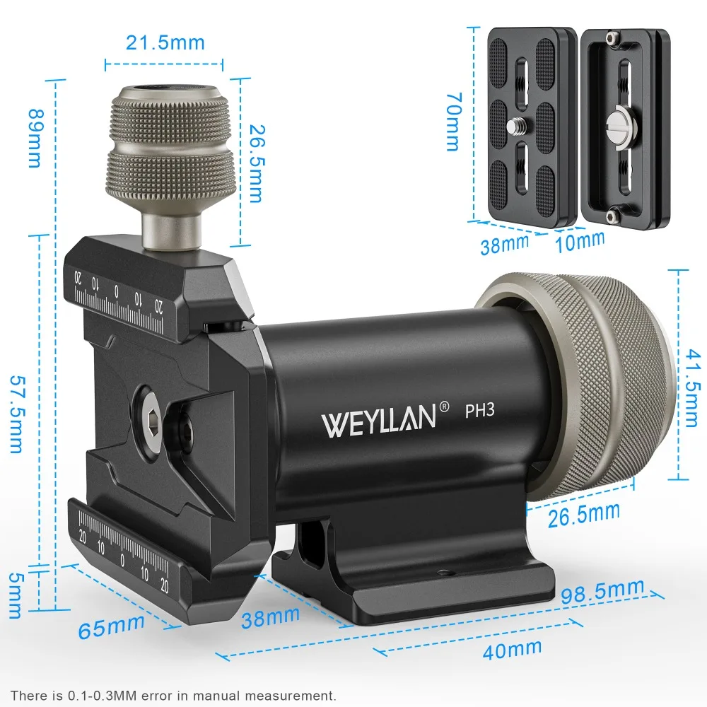 WEYLLAN Mono Gimbal Head with Arca Swiss Quick Release Plate for Camera Monopod Tripod Long Telephoto Lenses PH3 Max Load 10kg Tripod Ball Head