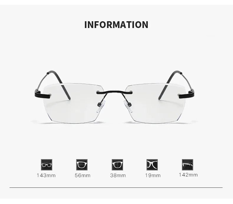 Rimless Trimming Photochromic Myopia Glasses New Trend Women's Outdoor Eyewear Anti Blue Liht Color Changing Near Sight Glasses 6