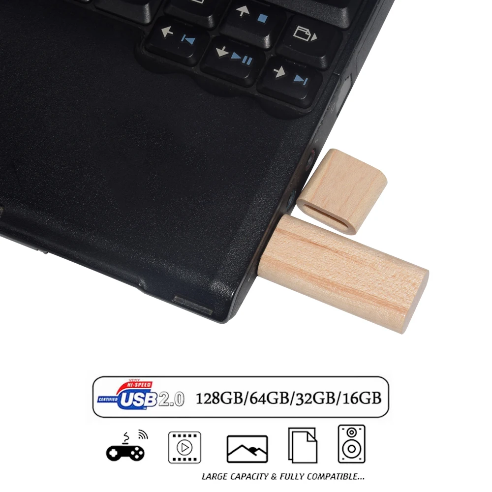 USB Flash Drive Bamboo Wooden 4GB 8GB 16GB 32GB 64GB Photography Gift