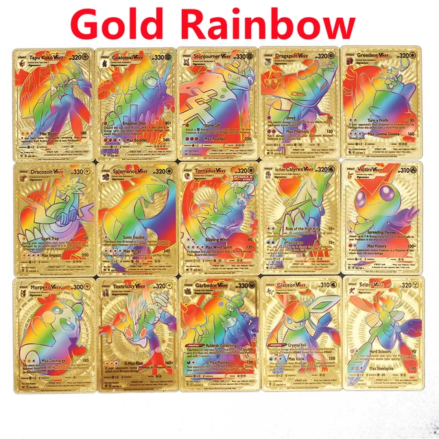 English Pokemon Card Gold Original Mew  Pokemon Card Rainbow Charizard -  English - Aliexpress