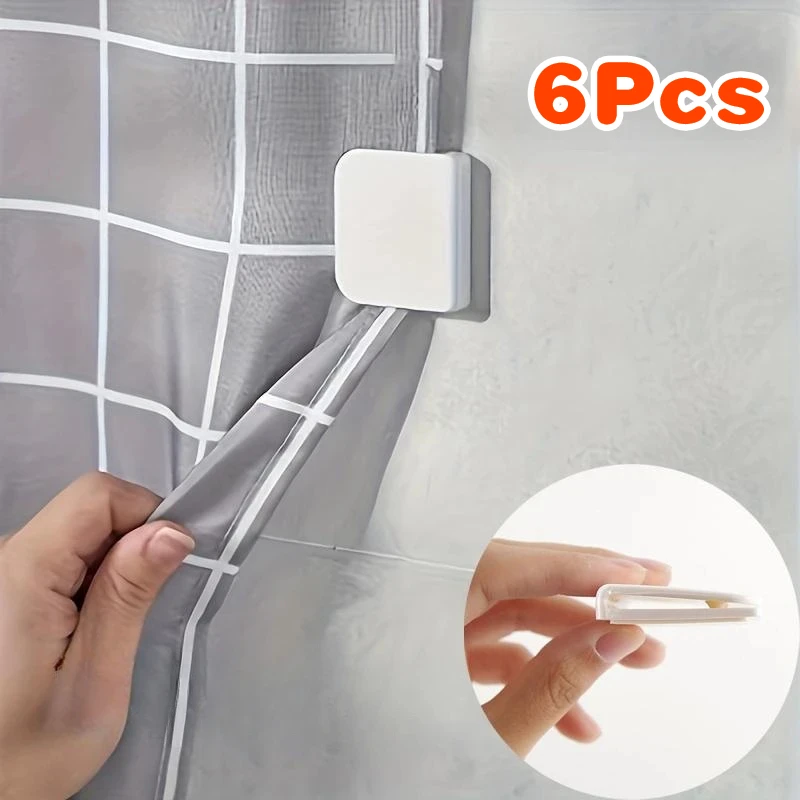 Shower Curtain Fixed Clip Windproof Stop Protect Clips Shower Curtain Fixing Tool Bathroom Accessories