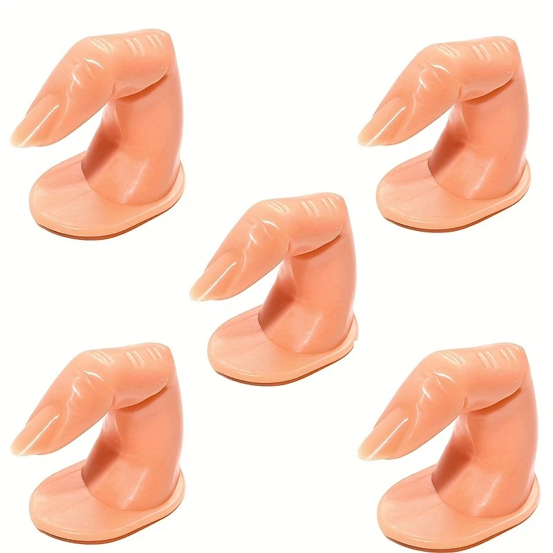 Practice Finger Manicure Art Practice Finger Plastic Fake Finger and Nails for Hand Nail Art Training Display Decoration Tools (