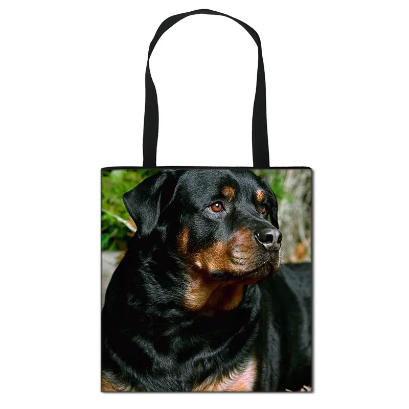 German Shepherd / Boston Terrier / Bulldog / Husky Dog Causal Totes Bag Women Handbag Ladies Shoulder Bags Canvas Shopping Bag 