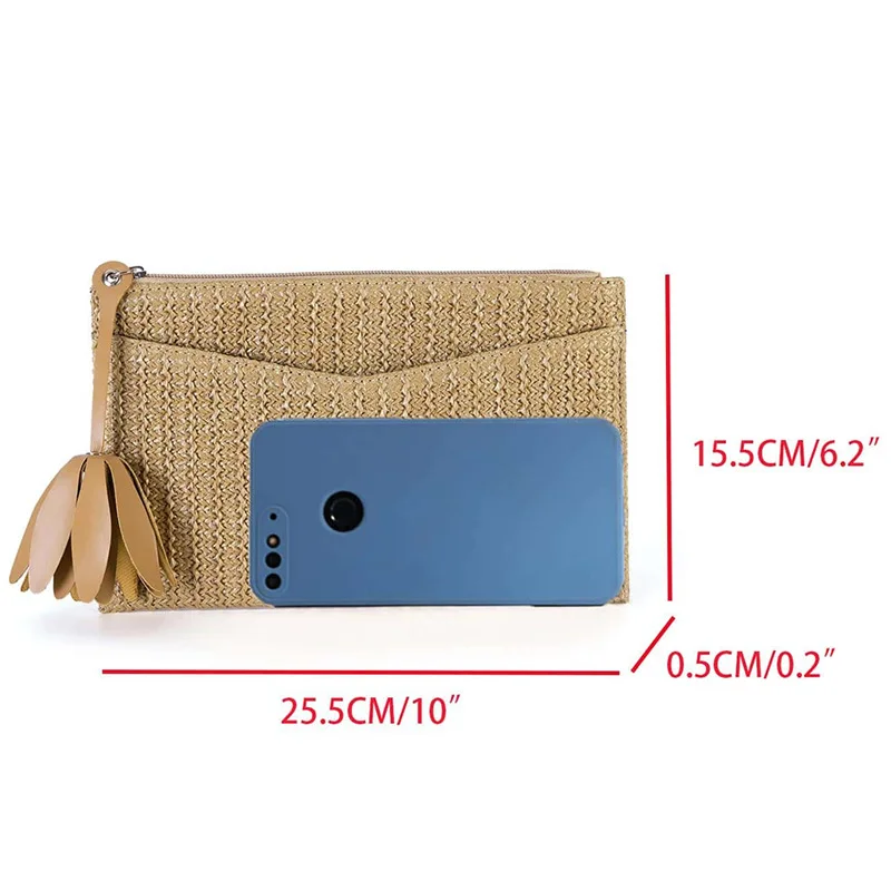 Ladies straw Wallet Summer New holiday straw Handbag Europe Style Small Bag women's Card bag beach coin wallet Clutch
