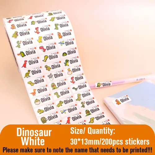 Custom Name Tag Sticker Waterproof Kawaii Stickers Decals Personalized First Name Label for Children School Stationery Bottle - Image 15