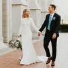 Muslim Wedding Dresses 2025 Bride Dress Woman Modest Long Sleeves Satin Bridal Gowns Vestidos De Novia Brides Dress Customized 1