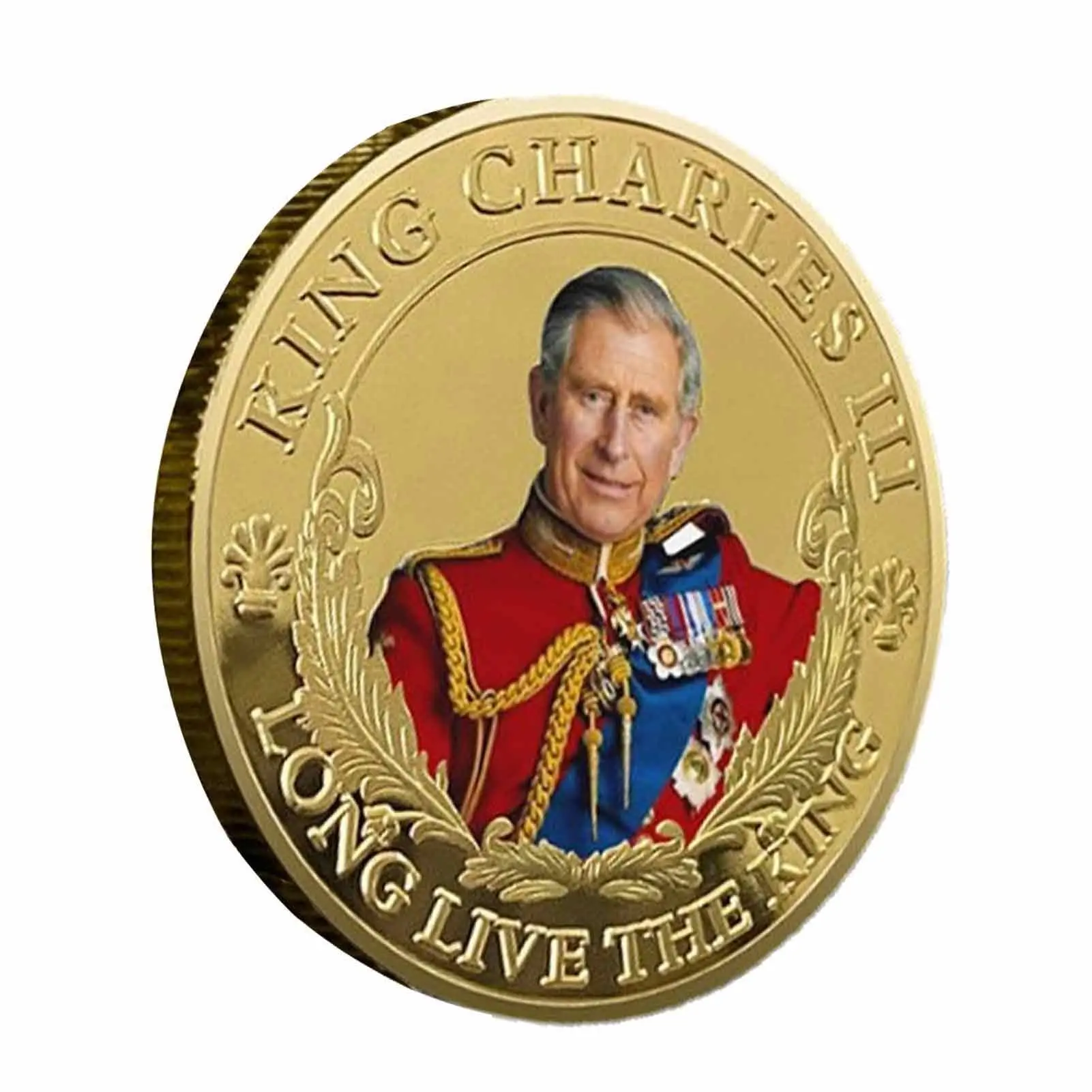 Commemorative Coin King Charles III Coronation British King Stereo Embossed Color Printing For Souvenir