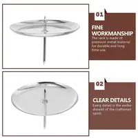 20pcs Metal Holders Rack Candlestick Tray Fixator Fixing Holder Party Stand Base Desktop Decorative 2