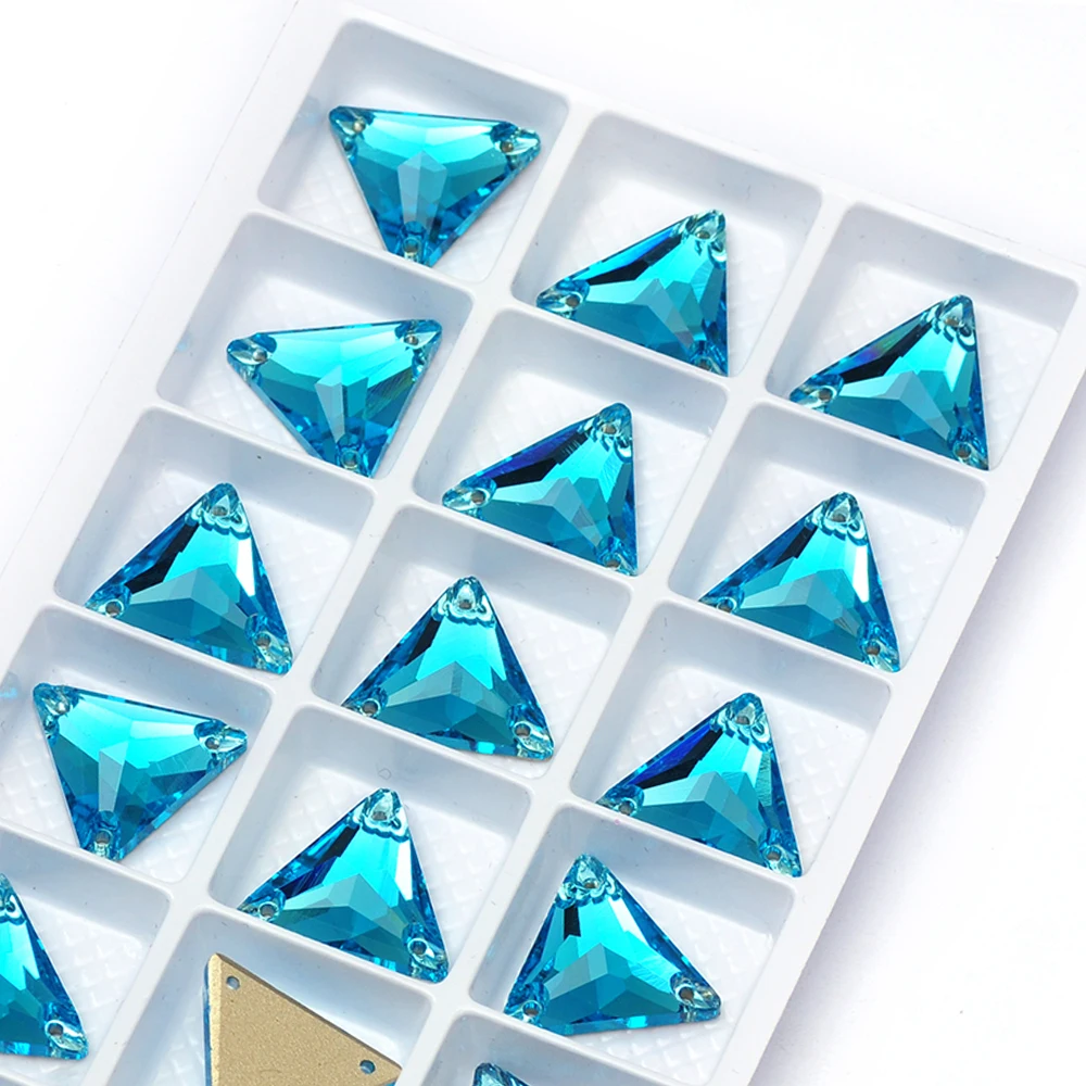 PUBRILE Aquamarin Glas Nähen Strasssteine Flatback Strass DIY Handarbeiten Dekorationen Nähen auf Kristallsteine für Taschen Kleidung – Detail 14