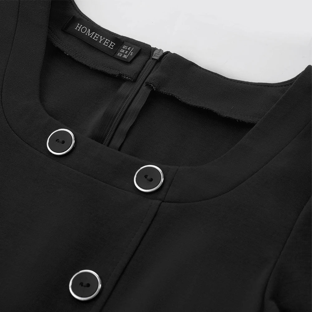 

Classic Women's Pencil Dress with Short Sleeves and Solid Color Design Suitable for Formal and Office Occasions