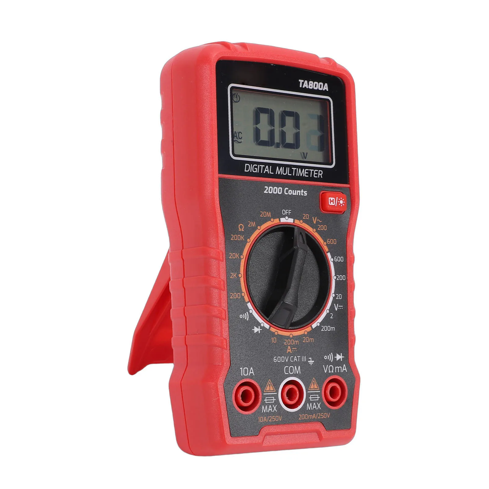 TA800A 2000자리 자동 범위 조정 멀티미터(전기 테스트용) AC/DC 전압, 전류, 저항, NCV 및 연속성 테스트 기능 포함