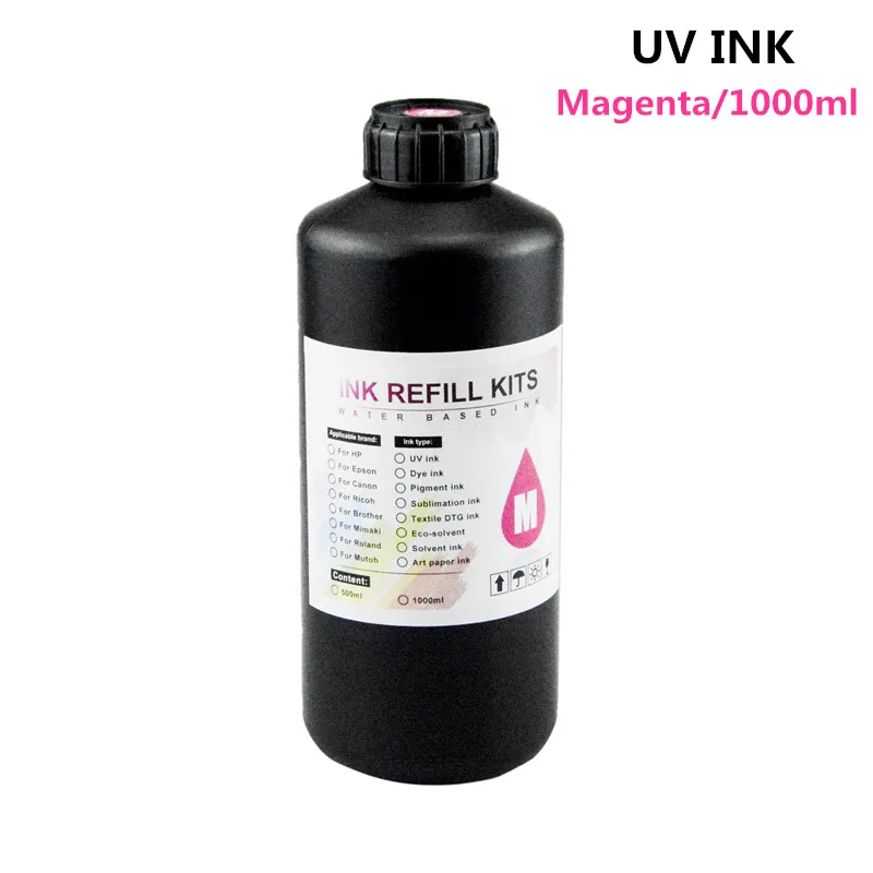 1000ML UV Hard Ink for Epson XP600 TX800 XP-600 L800 L805 L1800 R290 R300 1390 1400 1410 1430 DX5 DX7 DX10 Printer