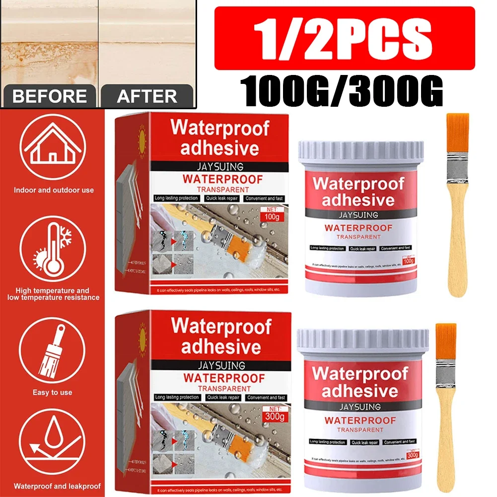 Strong Invisible Waterproof Agent Insulating Sealant with Brush Transparent Sealing Coating Clear Sealant Toilet Repair Tools