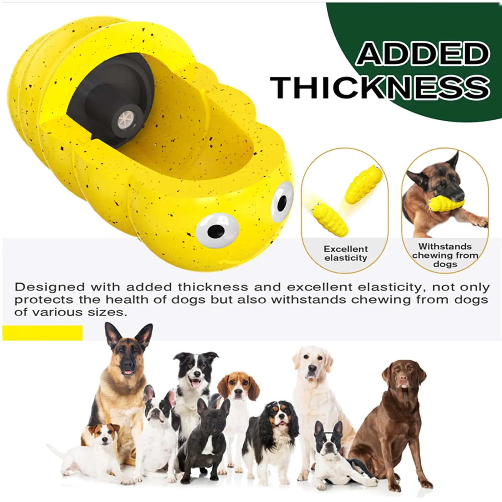 Indestructible Squeaky Dog Chew Toys for Aggressive Chewers, Food Grade Material Dog Chew Toys, Tough Durable Dog Toys Medium 6