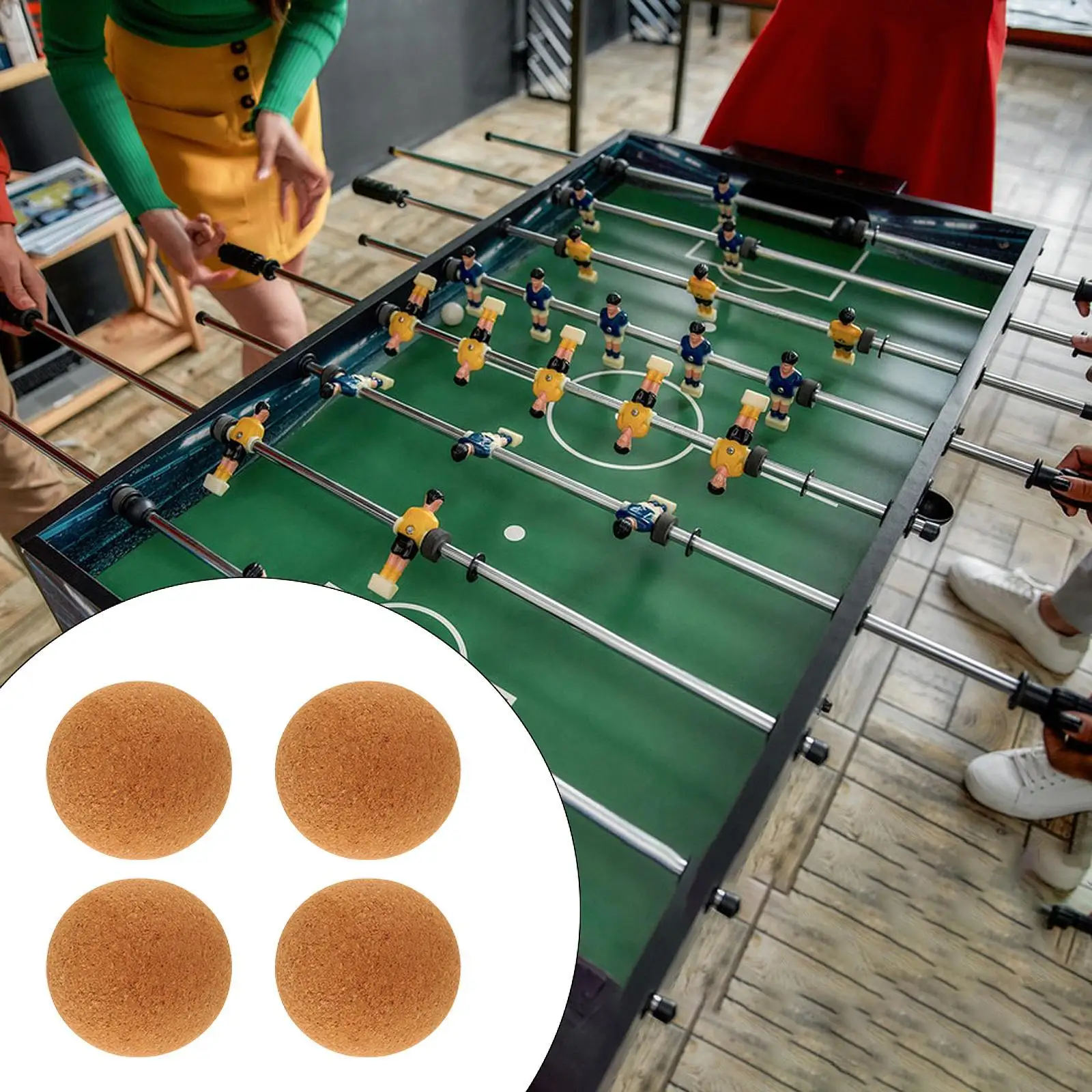 4 Pieces Table Soccer Balls Foosball Tabletop Game Balls Supplies Wood Foosball Table Balls for Party Gifts Recreation Room