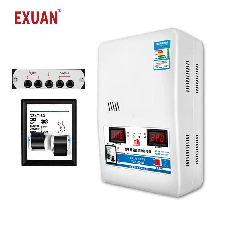 Voltagestabilizer220vautomatichouseholdhighpower15kwpurecopperlowvoltageair