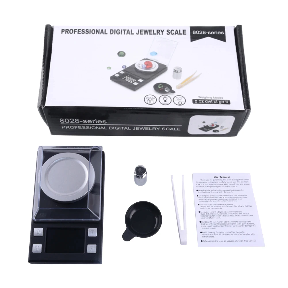 0.001g Digital Scale Milligram Scale Portable Pocket Battery Powered LCD Precisi