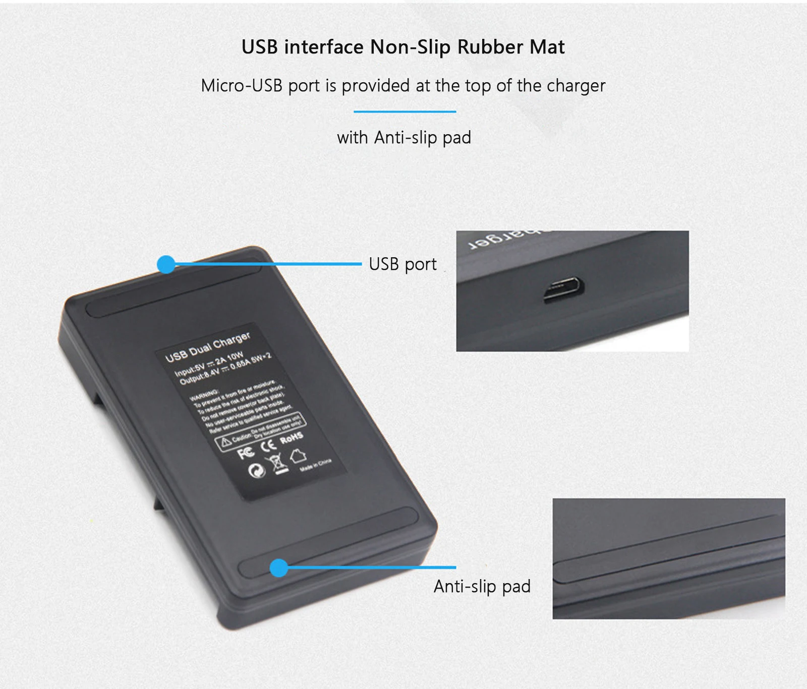 Фото Аккумулятор 2000 мАч NP-FW50 NP FW50 + двойное зарядное устройство USB со светодиодной подсветкой для Sony ZV-E10, a7, a7R, a7RII, a7II, a7SII, a7S, a7RII, a6300, a6400 №5