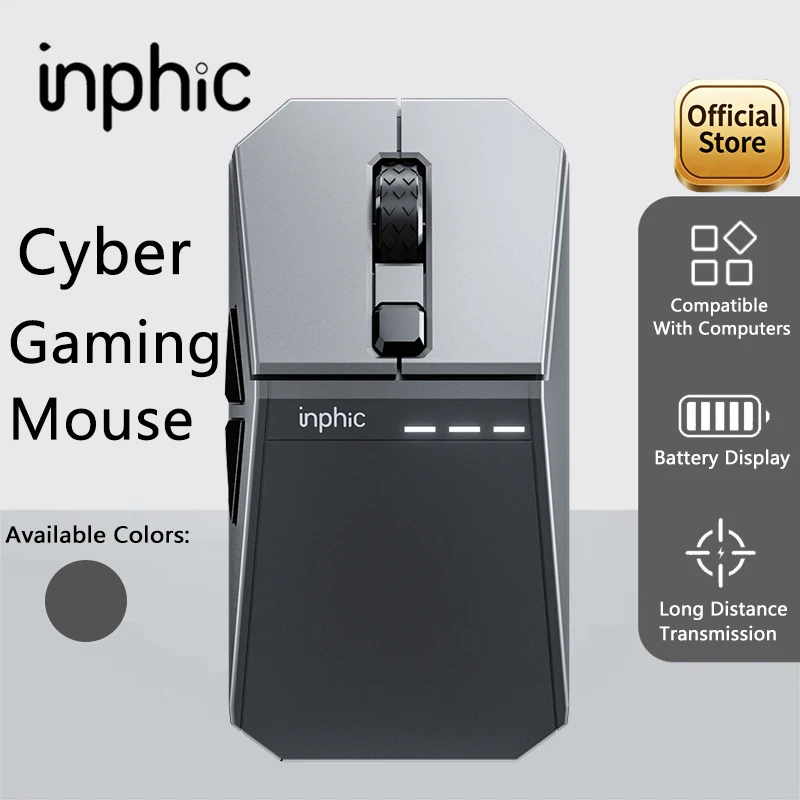 עכבר גיימינג INPHIC 12800DPI עם Bluetooth וRGB