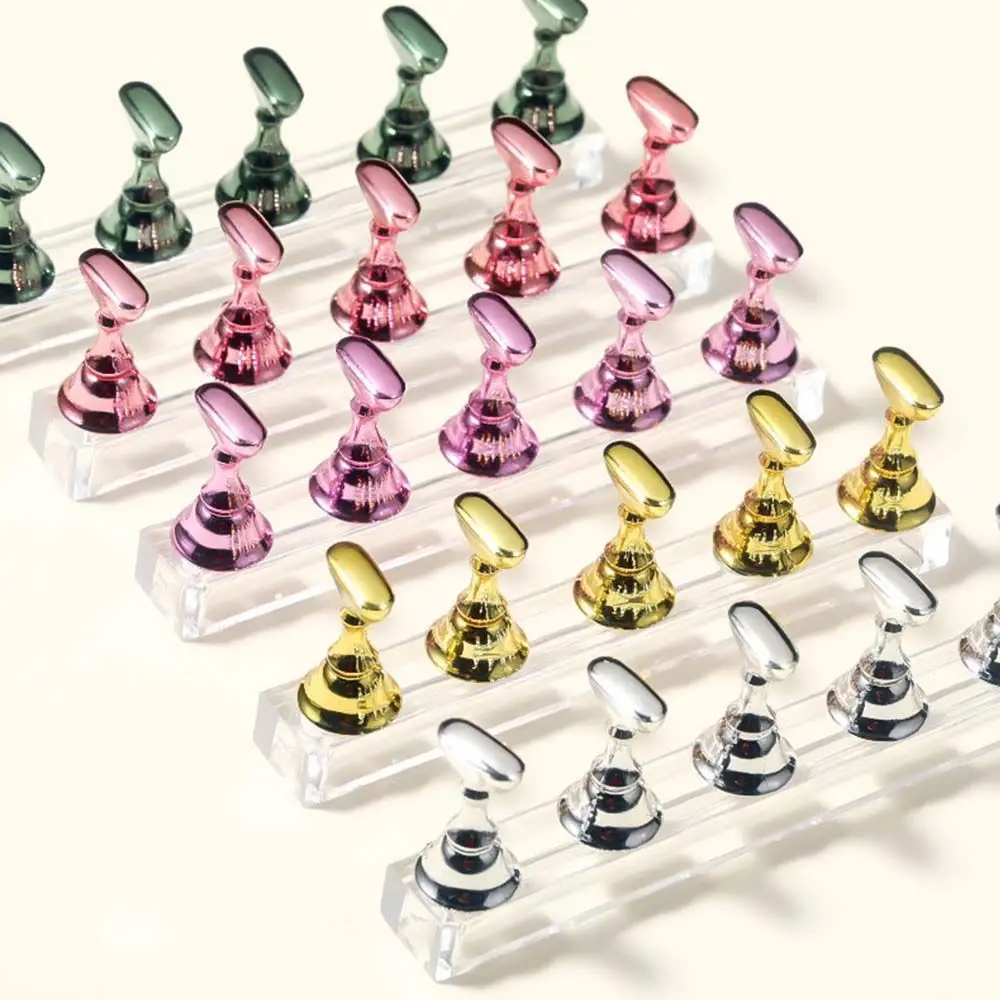 5pcs/set Nail Holder False Nail Tip Practice Stand Crystal