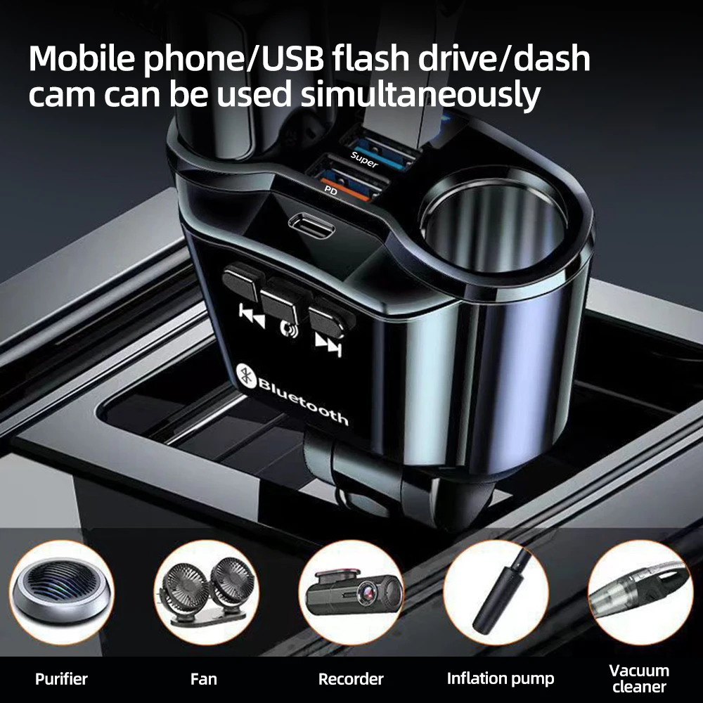 Splitter per accendisigari a 2 prese, adattatore USB per caricabatteria da auto con 2 porte USB, 12 V/24 V, splitter per presa di corrente per auto, fotocamera, Dash Cam GPS