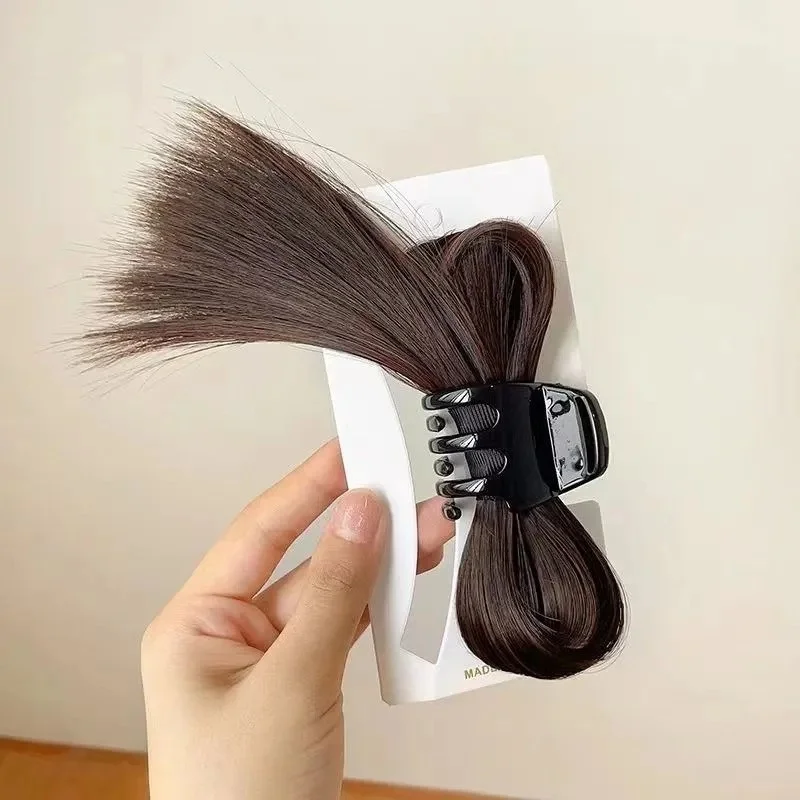 Elegante federförmige Perücke Haarspange für Frauen Süße Y2k Pferdeschwanz Clip Mode Mädchen Perücke Haarspange – Detail 6